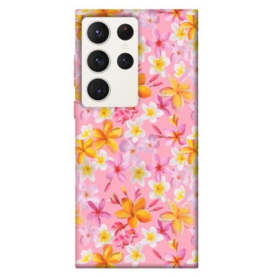 TPU чехол Цветы для Samsung Galaxy S23 Ultra, Сирень