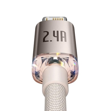 Дата кабель Baseus Crystal Shine Series USB to Lightning 2.4A (1.2m) (CAJY00000), Pink