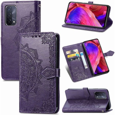 Кожаный чехол (книжка) Art Case с визитницей для Oppo A54 5G / A74 5G Фиолетовый
