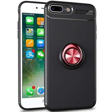 TPU чехол Deen ColorRing под магнитный держатель (opp) для Apple iPhone X / XS (5.8") Черный / Красный