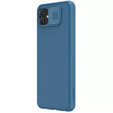 Карбоновая накладка Nillkin Camshield (шторка на камеру) для Samsung Galaxy A04 Синий / Blue