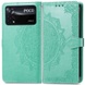 Кожаный чехол (книжка) Art Case с визитницей для Xiaomi Poco X4 Pro 5G Бирюзовый