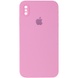 Чохол Silicone Case Square Full Camera Protective (AA) для Apple iPhone XS Max (6.5 "), Рожевий / Light pink