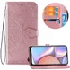 Кожаный чехол (книжка) Art Case с визитницей для Samsung Galaxy A10s Розовый