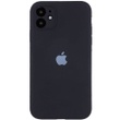 Чехол Silicone Case Full Camera Protective (AA) для Apple iPhone 12 (6.1") Черный / Black