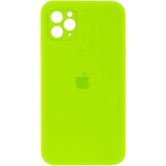 Чехол Silicone Case Square Full Camera Protective (AA) для Apple iPhone 11 Pro Max (6.5") Салатовый / Neon green