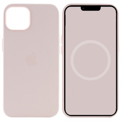 Чехол Silicone case (AAA) full with Magsafe and Animation для Apple iPhone 15 (6.1") Розовый / Light pink