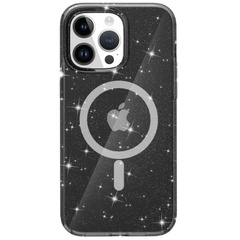 Чехол TPU Galaxy Sparkle (MagFit) для Apple iPhone 15 Pro Max (6.7") Black+Glitter