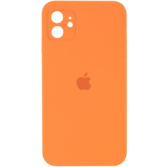 Чехол Silicone Case Square Full Camera Protective (AA) для Apple iPhone 11 (6.1") Оранжевый / Bright Orange