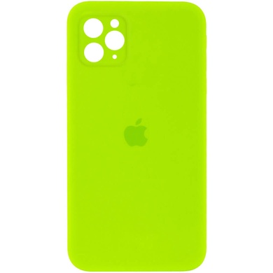 Чохол Silicone Case Square Full Camera Protective (AA) для Apple iPhone 11 Pro Max (6.5 "), Салатовый / Neon green