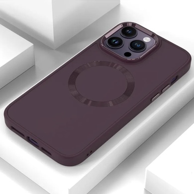 TPU чехол Bonbon Metal Style with MagSafe для Apple iPhone 14 Pro (6.1") Бордовый / Plum