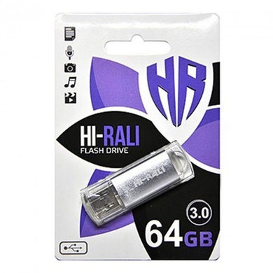 Флеш накопичувач USB 3.0 Hi-Rali Rocket 64 GB Срібна серія, Серебряный