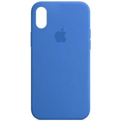 Чохол Silicone Case Full Protective (AA) для Apple iPhone X (5.8 ") / XS (5.8"), Синій / Capri Blue