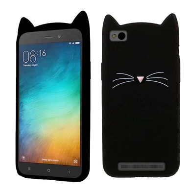 Силиконовая накладка 3D Cat для Xiaomi Redmi 4A / 4X / 5A / 3S Черный