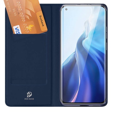 Чехол-книжка Dux Ducis с карманом для визиток для Xiaomi Mi 11 Lite Синий