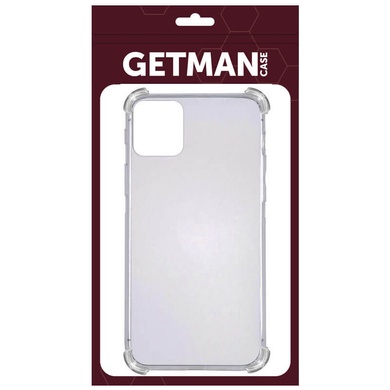 TPU чехол GETMAN Ease logo усиленные углы для Apple iPhone 13 (6.1") Серый (прозрачный)