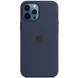 Чехол Silicone case (AAA) full with Magsafe and Animation для Apple iPhone 12 Pro / 12 (6.1") Синий / Deep navy