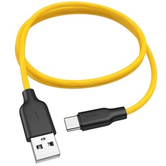 Дата кабель Hoco X21 Plus Silicone Type-C Cable (1m), Black / Yellow