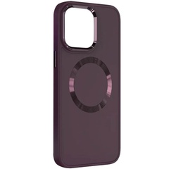 TPU чохол Bonbon Metal Style with MagSafe для Apple iPhone 14 Plus (6.7"), Бордовый / Plum