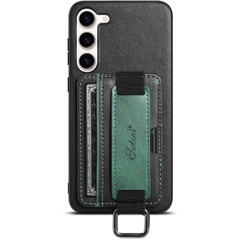Шкіряний чохол Wallet case and straps для Samsung Galaxy S24+, Чорний / Black