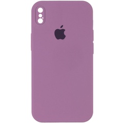 Чохол Silicone Case Square Full Camera Protective (AA) для Apple iPhone XS Max (6.5 "), Лиловый / Lilac Pride