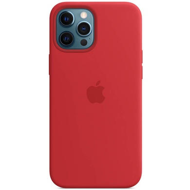 Чехол Silicone case (AAA) full with Magsafe and Animation для Apple iPhone 12 Pro / 12 (6.1") Красный / Red