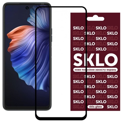 Захисне скло SKLO 3D (full glue) для TECNO Spark 8 Pro, Чорний