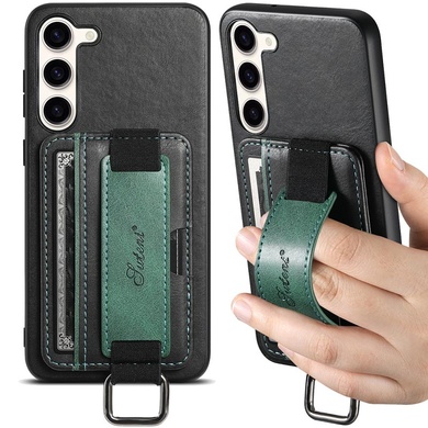 Шкіряний чохол Wallet case and straps для Samsung Galaxy S24+, Чорний / Black