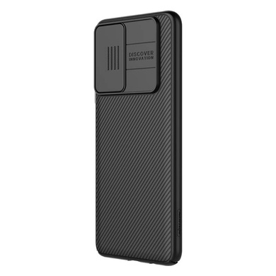 Карбоновая накладка Nillkin Camshield (шторка на камеру) для Xiaomi Poco M4 Pro 5G Черный / Black