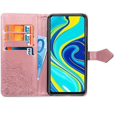 Шкіряний чохол (книжка) Art Case з візитницею для Xiaomi Redmi Note 9s / Note 9 Pro / Note 9 Pro Max, Рожевий