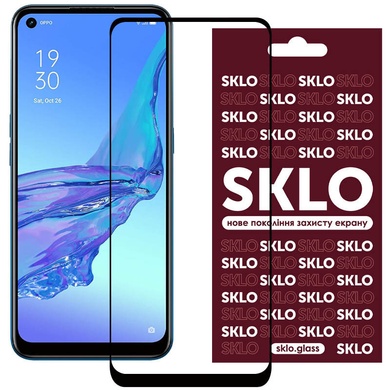 Захисне скло SKLO 3D (full glue) для Oppo A76 4G / A96 4G / A36 4G, Чорний
