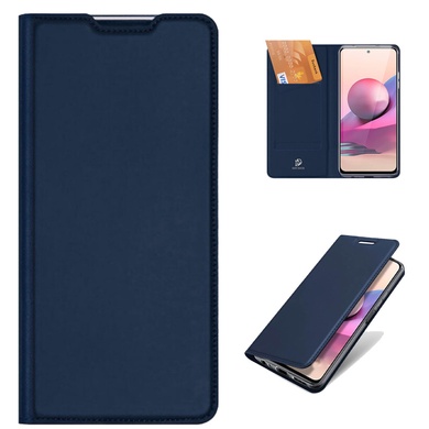 Чехол-книжка Dux Ducis с карманом для визиток для Xiaomi Redmi Note 10 Pro / 10 Pro Max Синий