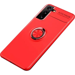 TPU чехол Deen ColorRing под магнитный держатель (opp) для Samsung Galaxy S21 Красный / Красный