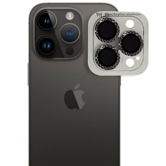 Защитное стекло Metal Shine на камеру (в упак.) для Apple iPhone 14 Pro (6.1") / 14 Pro Max (6.7") Темно-Серый / Space Black