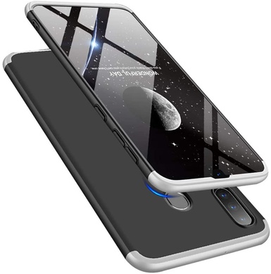Пластикова накладка GKK LikGus 360 градусів (opp) для Samsung Galaxy A20s, Чорний / Срібний