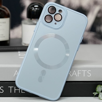Чехол TPU+Glass Sapphire Midnight with MagSafe для Apple iPhone 13 Pro Max (6.7") Голубой / Blue