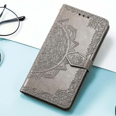 Кожаный чехол (книжка) Art Case с визитницей для Xiaomi Redmi A3 Серый