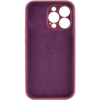 Чехол Silicone Case Full Camera Protective (AA) для Apple iPhone 14 Pro Max (6.7") Бордовый / Plum