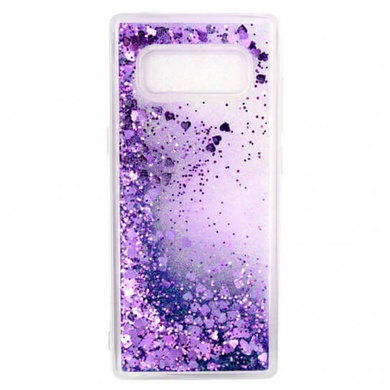 TPU чехол Liquid hearts для Samsung G955 Galaxy S8 Plus Фиолетовый