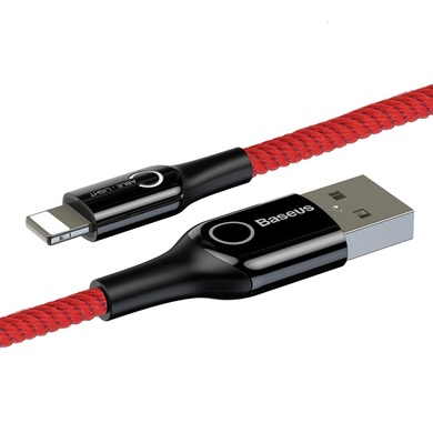Дата кабель Baseus C-shaped (со световым индикатором) USB to Lightning 2.4A (1m) (CALCD)