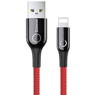 Дата кабель Baseus C-shaped (з світловим індикатором) USB to Lightning 2.4A (1m) (CALCD)
