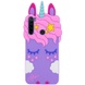 Силиконовая накладка 3D Little Unicorn для Samsung Galaxy A21 Фиолетовый, Единорог
