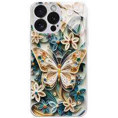 TPU+Glass чохол Nature для Apple iPhone 15 Pro Max (6.7"), Butterfly