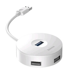 Перехідник HUB Baseus Round Box USB to USB 3.0 + 3USB 2.0 (CAHUB-F), Білий