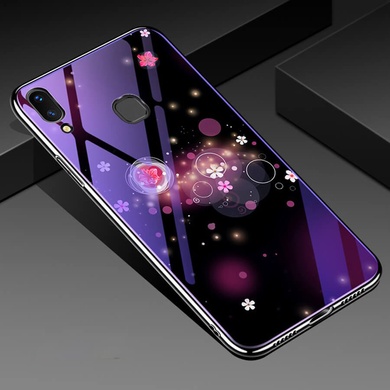 TPU+Glass чехол Fantasy с глянцевыми торцами для Huawei Honor 10 Lite / P Smart (2019) Пузырьки и цветы