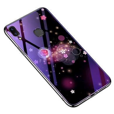 TPU+Glass чехол Fantasy с глянцевыми торцами для Huawei Honor 10 Lite / P Smart (2019) Пузырьки и цветы