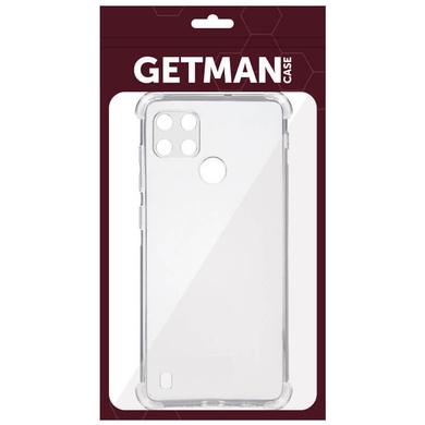 TPU чохол GETMAN Ease logo посилені кути Full Camera для Realme C21, Безбарвний (прозорий)