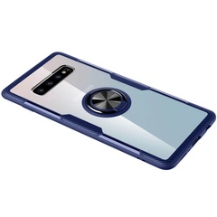 TPU+PC чехол Deen CrystalRing for Magnet (opp) для Samsung Galaxy S10 Бесцветный / Синий