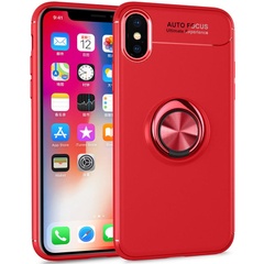 TPU чехол Deen ColorRing под магнитный держатель (opp) для Apple iPhone XS Max (6.5") Красный / Красный