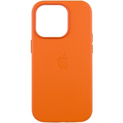 Кожаный чехол Leather Case (AAA) with MagSafe and Animation для Apple iPhone 14 Pro Max (6.7") Orange